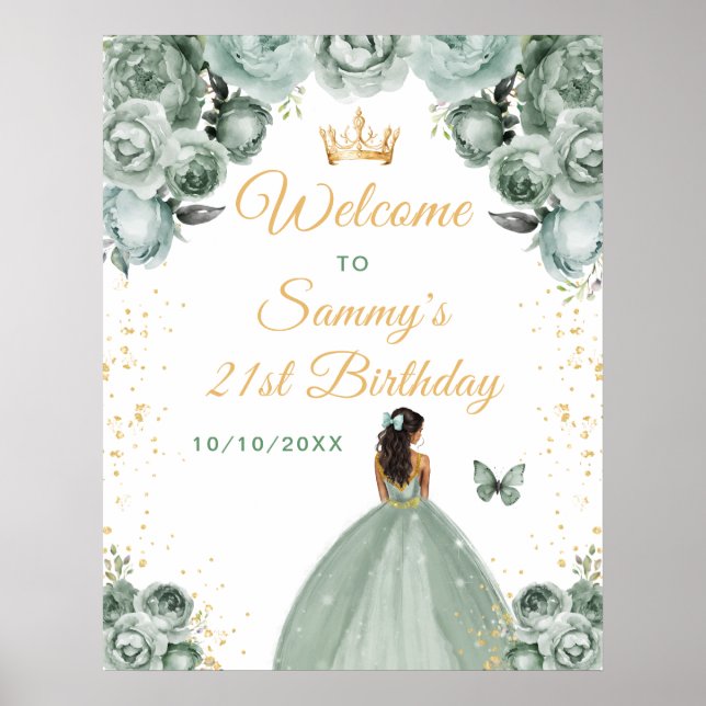 Poster Boas-vindas de aniversário da Princesa de Pele Mor (Frente)
