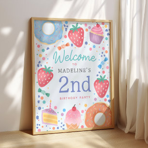Poster Boas-vindas de Aniversário de Duas Doce Meninas Ro