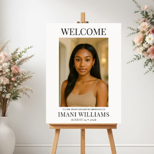 Poster Boas-vindas de Aniversário de Sweet Sixteen com Fo