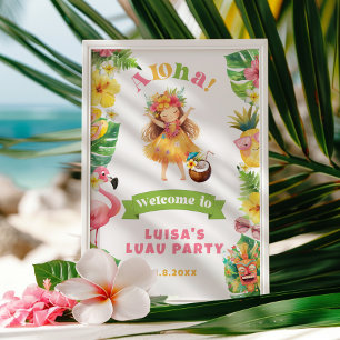Poster Boas-vindas de aniversário no Luau do Havaí Aloha