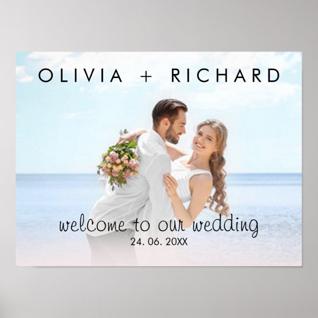 Poster Boas-vindas de casamento com foto personalizada mo (Frente)