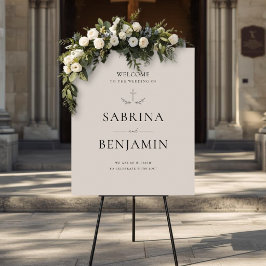 Poster Boas-vindas de Casamento Cristão Minimalista Desen