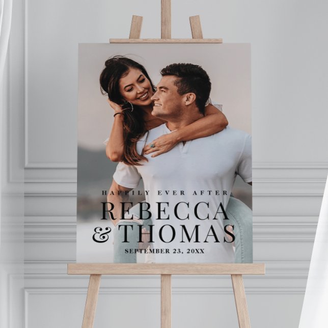 Poster Boas-vindas de casamento elegantes com foto modern (Criador carregado)