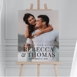 Poster Boas-vindas de casamento elegantes e modernas com 