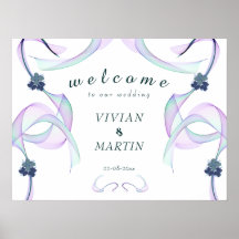 Boas-vindas de casamento mini floral Purple Faith