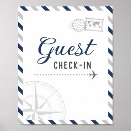 Poster Boas-vindas de check-in de hóspede de viagem de av