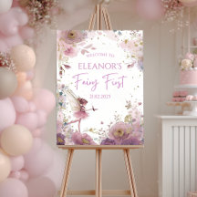 Boas-vindas de Fada Floral para Primeiro Aniversár