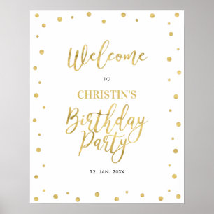 Poster Boas-vindas de festa de aniversário adulto com con