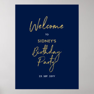 Poster Boas-vindas de festa de aniversário moderna em dou