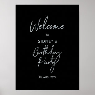 Poster Boas-vindas de festa de aniversário moderna em pra
