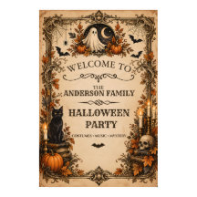Boas-vindas de festa de Halloween vintage personal