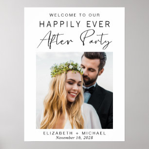 Poster Boas-vindas de Recepção de Casamento com Foto Mode