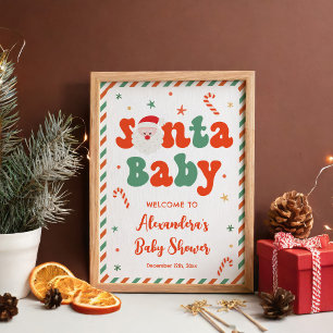 Poster Boas-vindas do Chá de Bebê do Santa Baby