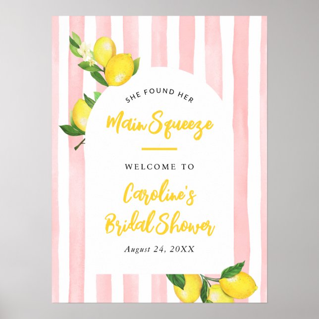 Poster Boas-vindas do Main Squeeze Summer Lemon Chá de No (Frente)