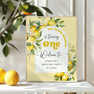 Poster Boas-vindas do primeiro aniversario de limão