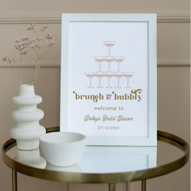 Poster Boas-vindas Elegantes ao Chá de Noiva Champagne Re (Criador carregado)