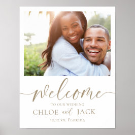 Poster Boas-vindas Modernas ao Nosso Casamento Caligrafia