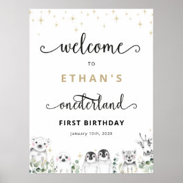 Poster Boas-vindas Noderland Animais Aniversário