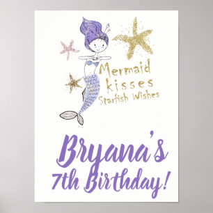 Poster Boas-vindas para a Festa de Aniversário da Sereia
