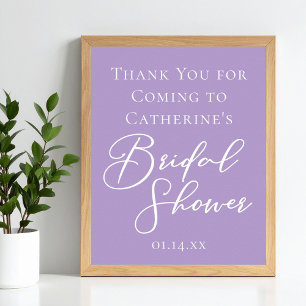 Poster Boas-vindas Personalizadas para Chá de Noiva Lilás