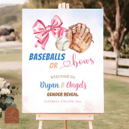 Poster Boas-vindas Revelação de Gênero Bolas de Beisebol