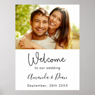 Poster Boas-vindas, sinal de foto do casamento, branco
