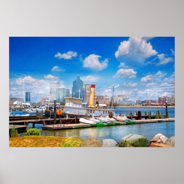 Póster Boat - Balitimore, MD - Steam Tug Baltimore 1906 (Frente)