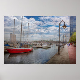 Poster Boat - Baltimore, MD - Um belo dia em Baltimore