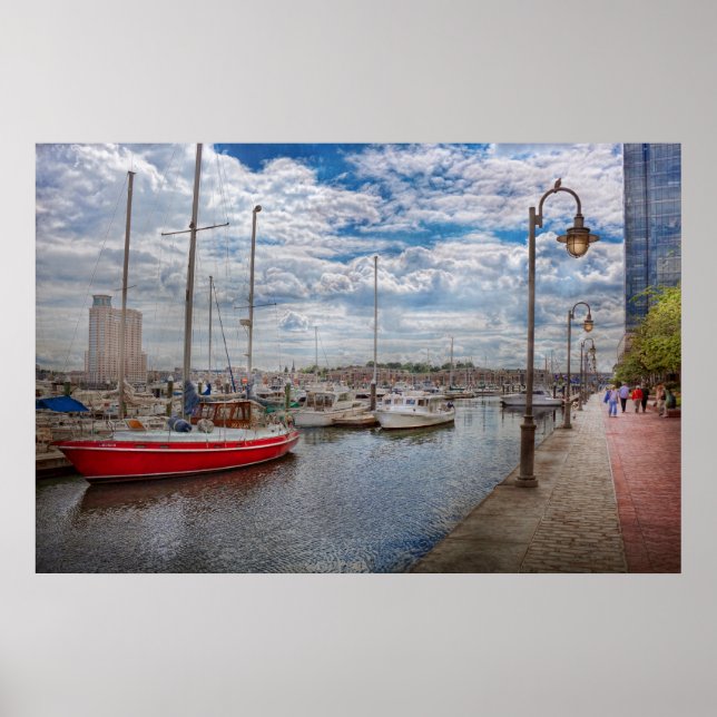 Poster Boat - Baltimore, MD - Um belo dia em Baltimore (Frente)