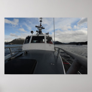 Póster Boat de vida do motor de 41 pés com Guarda costeir