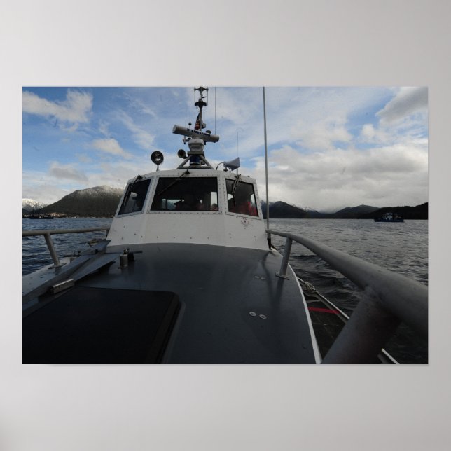 Póster Boat de vida do motor de 41 pés com Guarda costeir (Frente)