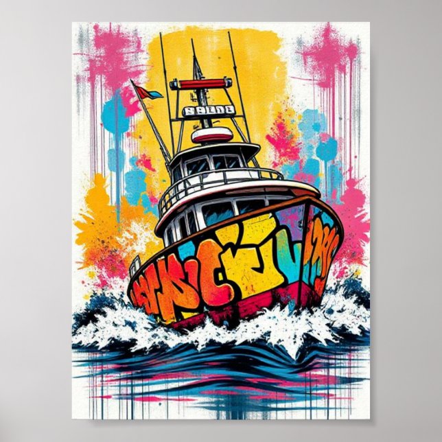 Poster Boat do grafite (Frente)