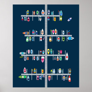 Poster Boat Docks-Multi-on Marinho