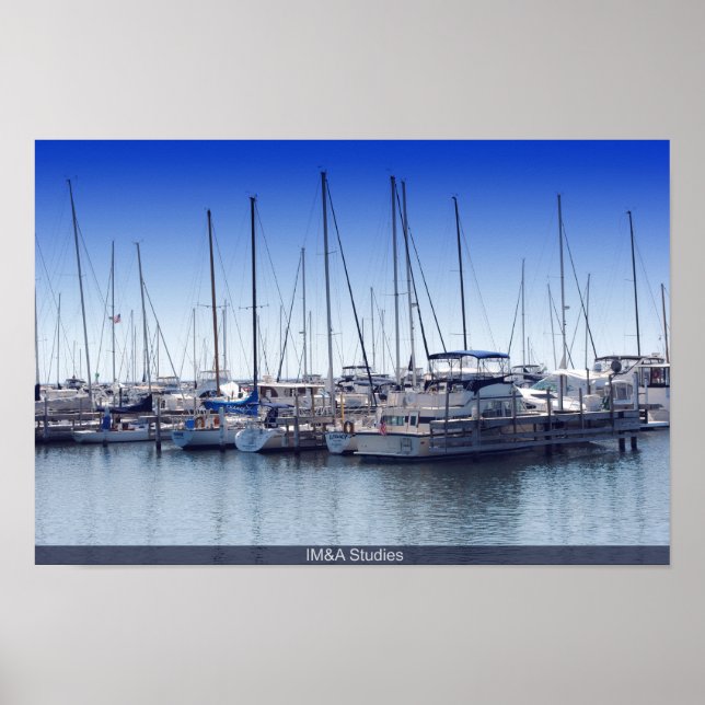 Poster Boat Marina no lago (Frente)