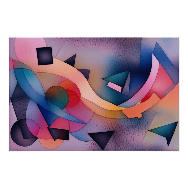 Póster "Boat On Water" Arte Abstrato Contemporânea (Frente)