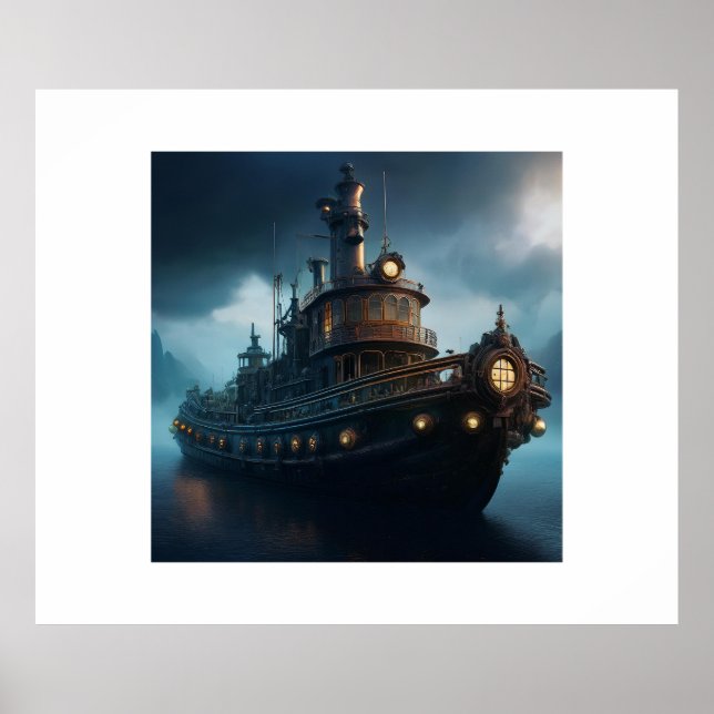 Poster Boat Tug Steampunk (Frente)