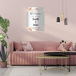 Poster Boate rosa dourado veias bem-vindas