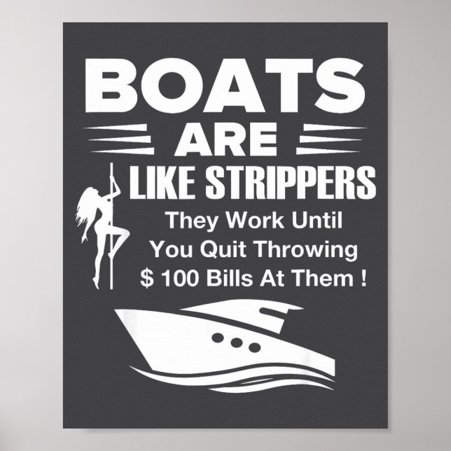 Poster Boats Are Like Funny Sarcastic Cool Saying Quote  (Frente)