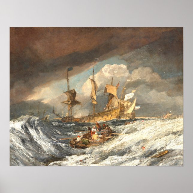 Poster Boats Carregando Out Anchors William Turner Fine A (Frente)