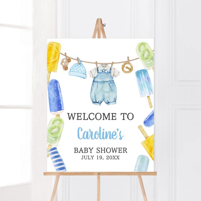 Poster Boazinha Chá de fraldas (Popsicle Baby Shower Welcome Sign)