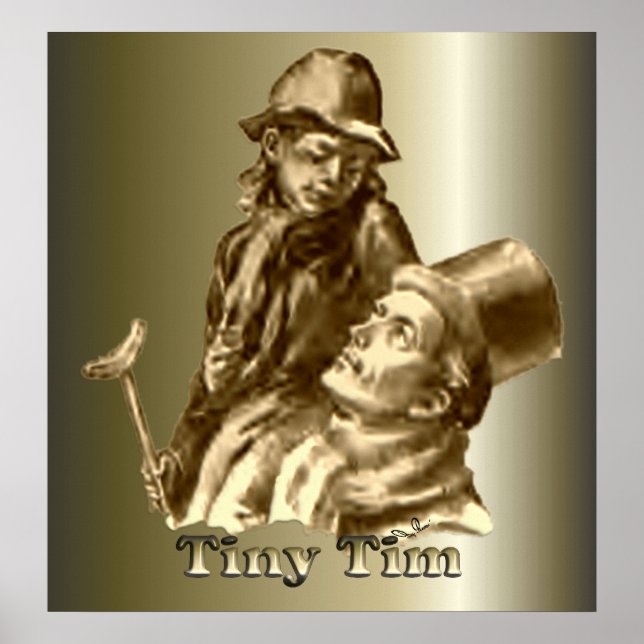 Poster Bob Cratchit e Tiny Tim Christmas Carol (Frente)