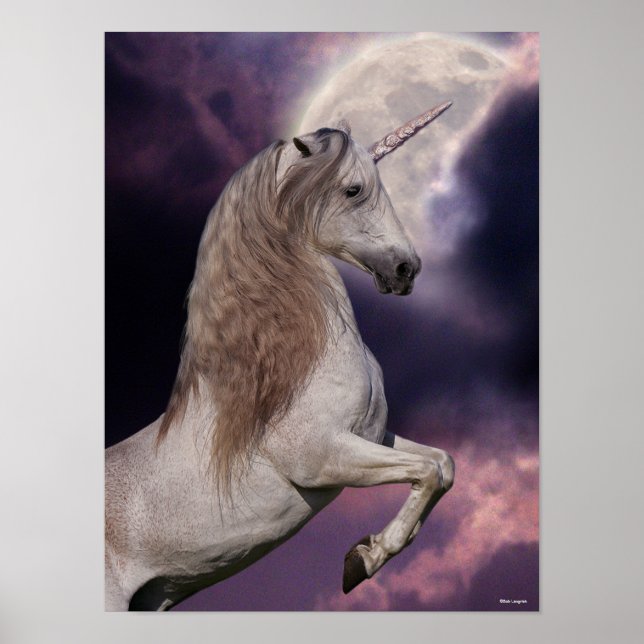 Poster Bob Langrish | Cinza Unicorn Rearing (Frente)