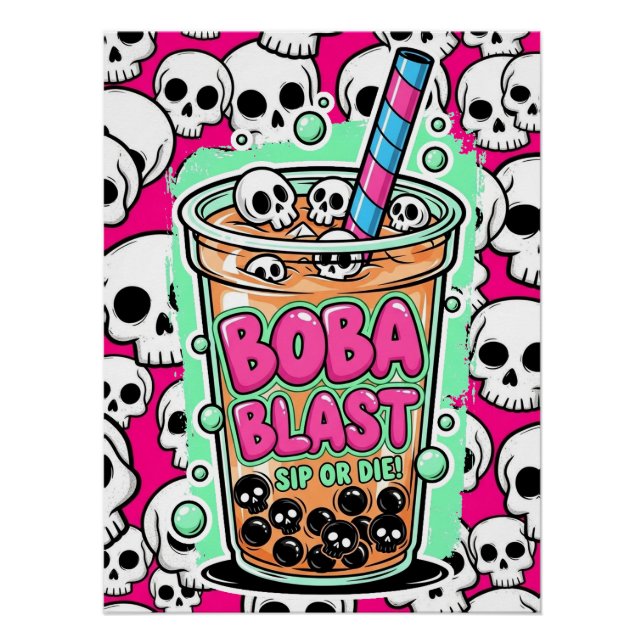 Póster Boba Blast – Beba ou Morra! Cartaz Glossy (Frente)