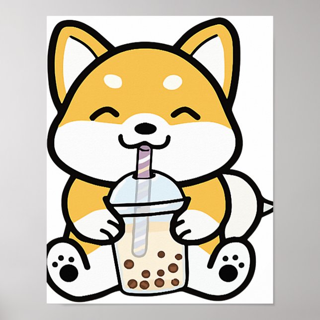 Poster Boba Corgi, Corgi Boba, Boba Shiba, Shiba, Corgi (Frente)