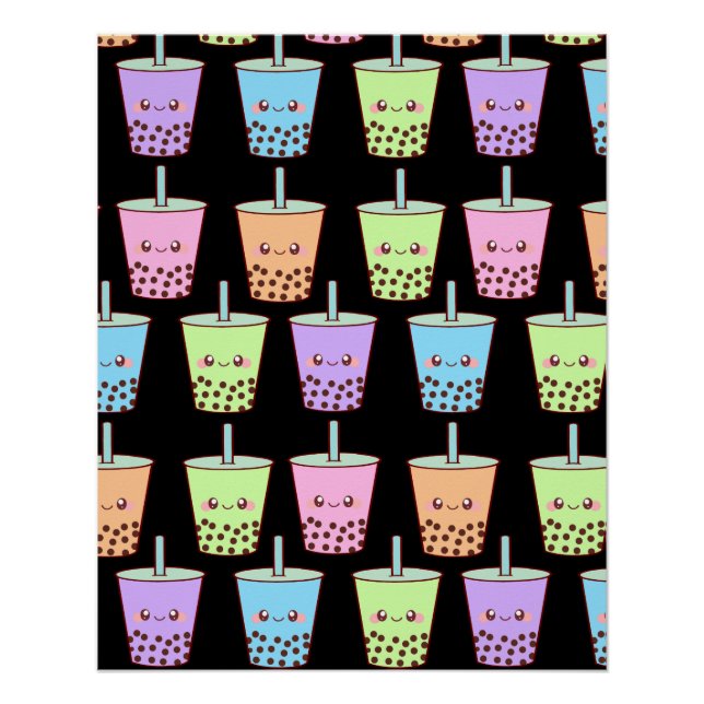 Póster Boba Milk Tea Flavors (Frente)