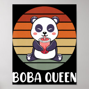 Poster Boba Queen Bubble Tea Japonês Panda Anime Ka