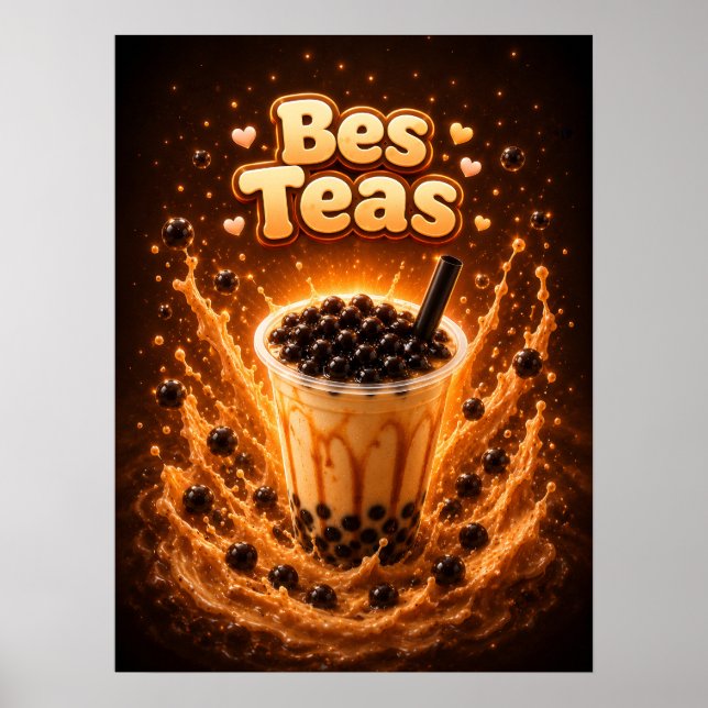 Poster Boba Tea Pérola Vibe Doce (Frente)
