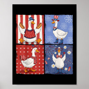 Poster Bobo Americano 4 de julho Menina Gesa Usa P