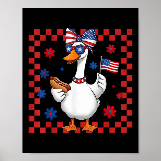 Poster Bobo Americano 4 De Julho, Usa Flag Pa (Frente)