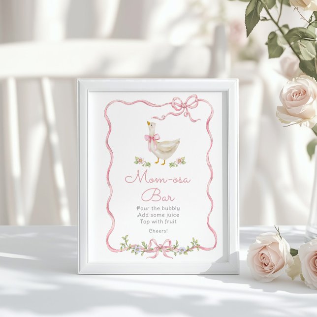 Poster Bobo branco ganso arco rosa Bar Momosa (Criador carregado)